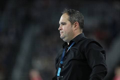 Zagreb, 24 02 2019 - Arena Zagreb hall, 2018 19 EHF Men s Champions League Group Phase. HC PPD Zagreb (black) - SG Flensburg-Handewit (white) 21:22 TAMSE Branko 
