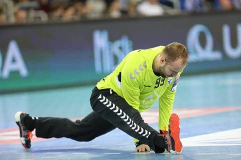 Zagreb, 24 02 2019 - Arena Zagreb hall, 2018 19 EHF Men s Champions League Group Phase. HC PPD Zagreb (black) - SG Flensburg-Handewit (white) 21:22 KASTELIC Urh (99) 