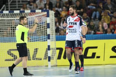 Zagreb, 24 02 2019 - Arena Zagreb hall, 2018 19 EHF Men s Champions League Group Phase. HC PPD Zagreb (black) - SG Flensburg-Handewit (white) 21:22 KARLSSON Tobias (3) 