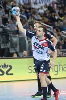 Zagreb, 24 02 2019 - Arena Zagreb hall, 2018 19 EHF Men s Champions League Group Phase. HC PPD Zagreb (black) - SG Flensburg-Handewit (white) 21:22 WANNE Hampus (14) 