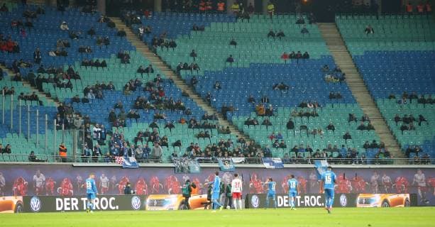 RB Leipzig - Hoffenheim Fussball Bundesliga Leipzig, 25.02.2019, Red Bull Arena, Fussball, Bundesliga, 23.Spieltag , RB Leipzig vs. TSG 1899 Hoffenheim 1:1 (0:1) , Im Bild: TSG Fanblock. Große Teile der Hoffenheim-Fans boykottierten dieses Montagsspiel. , DFL regulations prohibit any use of photographs as image sequences and or quasi-video. , *** RB Leipzig Hoffenheim Football Bundesliga Leipzig 25 02 2019 Red Bull Arena Football Bundesliga 23 Matchday RB Leipzig vs TSG 1899 Hoffenheim 1 1 0 1 In the picture TSG Fanblock Large parts of Hoffenheim fans boycotted this Monday game DFL regulations prohibit any use of photographs as image sequences and or quasi video