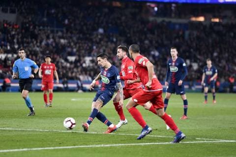 11 ANGEL DI MARIA (PSG) - 20 ROMAIN AMALFITANO (DIJ) FOOTBALL : Paris SG vs Dijon - Coupe de France - 26 02 2019 AnthonyBIBARD FEP Panoramic 