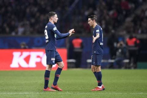 23 JULIAN DRAXLER (PSG) - FAIR PLAY - 11 ANGEL DI MARIA (PSG) FOOTBALL : Paris SG vs Dijon - Coupe de France - 26 02 2019 AnthonyBIBARD FEP Panoramic 