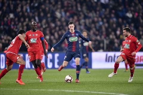 23 JULIAN DRAXLER (PSG) - 11 JULIO TAVARES (DIJ) - 20 ROMAIN AMALFITANO (DIJ) FOOTBALL : Paris SG vs Dijon - Coupe de France - 26 02 2019 AnthonyBIBARD FEP Panoramic 