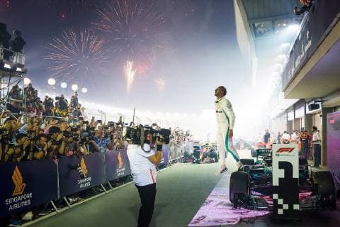 Singapore, 19.09.2018, Formel 1, Formula 1, Mexican Grand Prix, Sieger Lewis Hamilton (GB 44), Mercedes AMG Petronas Formula One Team ( DeFodi506