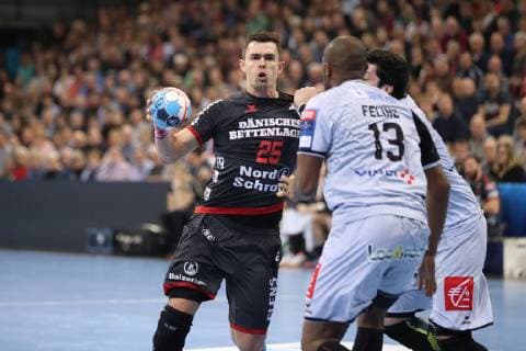 SG Flensburg-Handewitt vs HBC Nantes, Handball, EHF Champions League Gruppenphase, 27.02.19 Rasmus Lauge Schmidt (SG Flensburg-Handewitt, 25) im Angriff