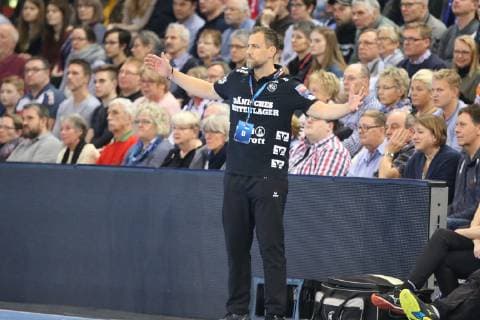 SG Flensburg-Handewitt vs HBC Nantes, Handball, EHF Champions League Gruppenphase, 27.02.19 Maik Machulla (SG Flensburg-Handewitt, Trainer) gestikuliert
