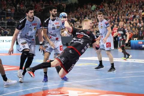 SG Flensburg-Handewitt vs HBC Nantes, Handball, EHF Champions League Gruppenphase, 27.02.19 Anders Zachariassen (SG Flensburg-Handewitt, 22) im Angriff