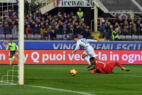 IPP20190227 Football - soccer: Coppa Italia, AC Florenz - Atalanta Bergamo, alejandro papu gomez segna il gol del 0-1 - (Verwendung nur in Deutschland - GERMANY ONLY) *** IPP20190227 Football soccer Coppa Italia AC Florence Atalanta Bergamo alejandro papu gomez segna il gol del 0 1 Use only in Germany GERMANY ONLY 