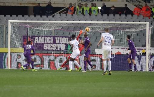 Photo Marco Bucco - LaPresse 27 02 2019 Firenze ( Italy) Soccer Fiorentina - Atalanta Italian Football Tim Cup 2018 - 2019 - "Artemio Franchi" Stadium In the pic: Marten De Roon scores the goal of 2-3  Copyright: xMarcoxBucco LaPressex