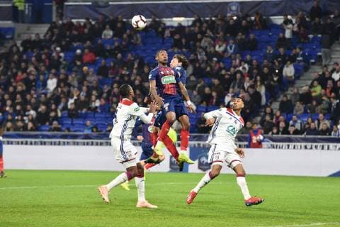 Marcelo et Kenny Tete (lyon) vs Claudio Beauvue et Paul Baysse (caen) FOOTBALL : Lyon vs Caen - 1 4 finale de Coupe de France - 27 02 2019 FredericChambert Panoramic 