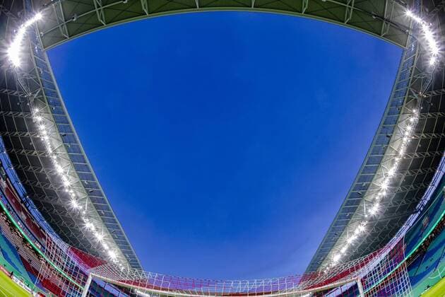 Fussball, DFB-Pokal (Herren) - Saison 2018-2019 - RB Leipzig und VfL Wolfsburg Red Bull Arena waehrend der Begegnung im Achtelfinale des DFB-Pokal 2018 2019 zwischen RB Leipzig und VfL Wolfsburg in der Red Bull Arena am 6. February 2019 in Leipzig, Sachsen, Deutschland (Germany) (DFL DFB REGULATIONS PROHIBIT ANY USE OF PHOTOGRAPHS as IMAGE SEQUENCES and or QUASI-VIDEO)