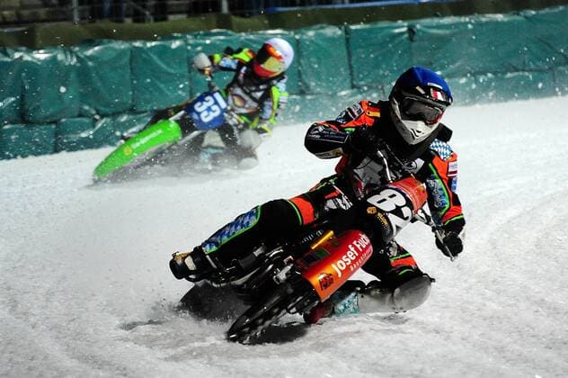 Sport Themen der Woche KW09 Sport Bilder des Tages Markus Jell (Deutschland) - Eisspeedway DM in Berlin 2019 *** Markus Jell Germany Ice Speedway DM in Berlin 2019