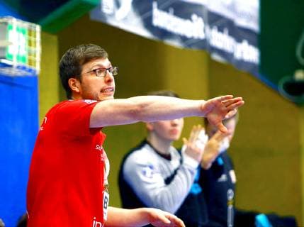 Trainer Jaron Siewert (Essen) Handball 2.Liga 2018 19 EHV Aue - TUSEM Essen 32:33 am 1.3.2019 EHV Aue - TUSEM Essen