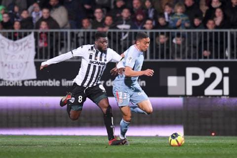 11 CARLOS VINICIUS (MONA) - 08 ISMAEL TRAORE (SCO) FOOTBALL : Angers vs Monaco - Ligue 1 Conforama - 02 03 2019 FEP Panoramic 
