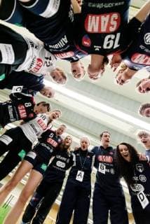 Herrenberg Teamkreis, Jubel nach dem Sieg, SG H2Ku Herrenberg Kuties vs. SV Werder Bremen, Handball, 2.Bundesliga, Frauen, HBF, Saison 18 19, 02.03.2019, SG H2Ku Herrenberg Kuties vs. SV Werder Bremen, Handball, 2.Bundesliga, Frauen, HBF, Saison 18 19, 02.03.2019 Herrenberg Copyright: xEIBNER WolfgangxFrankx EP_WFK