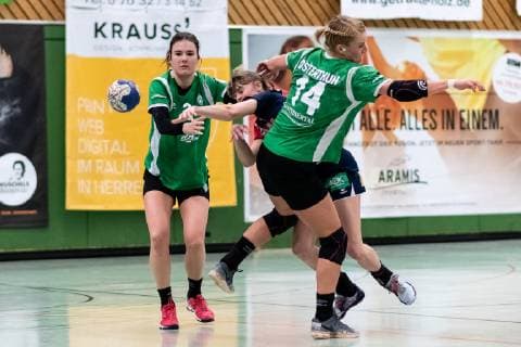 v.li. Merle Heidergott (SV Werder Bremen 03), Katrin Friedrich (SG H2Ku Herrenberg Kuties 09), Nele Osterthun (SV Werder Bremen 14), SG H2Ku Herrenberg Kuties vs. SV Werder Bremen, Handball, 2.Bundesliga, Frauen, HBF, Saison 18 19, 02.03.2019, SG H2Ku Herrenberg Kuties vs. SV Werder Bremen, Handball, 2.Bundesliga, Frauen, HBF, Saison 18 19, 02.03.2019 Herrenberg Copyright: xEIBNER WolfgangxFrankx EP_WFK