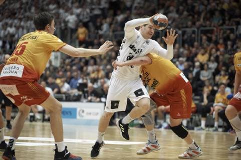 Odense: EHF Cup herrehaandbold: GOG - THW Kiel. Arena Fyn i Odense, den 3. Marts 2019 kampen ender 22-26. Kiels Miha Zarabec (24) i angreb Foto: Robert Wengler , Odense Denmark Copyright: ©RobertxWengler RobertxWenglerx COP107 spdk20190303-173012-L