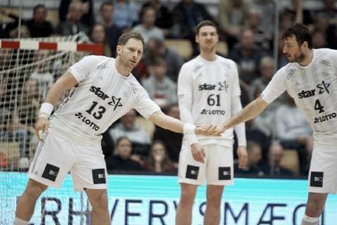 Odense: EHF Cup herrehaandbold: GOG - THW Kiel. Arena Fyn i Odense, den 3. Marts 2019 kampen ender 22-26. Steffen Weinhold (13), Hendrik Pekeler (61) og Domagoj Duvnjak (4). Foto: Robert Wengler , Odense Denmark Copyright: ©RobertxWengler RobertxWenglerx COP107 spdk20190303-174216-L