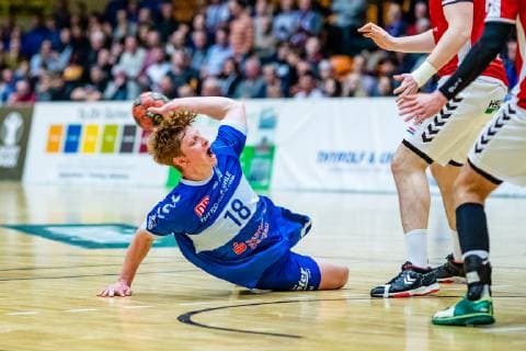 Handball - 2. Bundesliga (Herren), Saison 2018-2019, Dessau-Rosslauer HV 06 - Handball Hamburg Johannes Wasielewskie 18 (Dessau-Rosslauer HV 06) waehrend Saison 2018-2019 in der Handball 2. Bundesliga (Herren) zwischen Dessau-Rosslauer HV 06 und Handball Hamburg in der Anhalt Arena am 3. March 2019 in Bauhausstadt Dessau, Sachsen Anhalt (Saxony Anhalt), Deutschland (Germany)