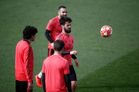 March 4, 2019 - Valdevebas, MADRID, SPAIN - Isco Alarcon of Real Madrid during the Real Madrid s training season one day before of UEFA Champions League football match between Real Madrid and Ajax, at Ciudad Deportiva Valdebebas, Madrid, Spain. March 4, 2019. Soccer: Champions League - Real Madrid training day - ZUMAa181 20190304_zaa_a181_042 Copyright: xAFP7x