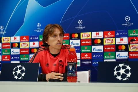 March 4, 2019 - Valdevebas, MADRID, SPAIN - Luka Modric of Real Madrid during the Real Madrid s press conference PK Pressekonferenz one day before of UEFA Champions League football match between Real Madrid and Ajax, at Ciudad Deportiva Valdebebas, Madrid, Spain. March 4, 2019. Soccer: Champions League - Real Madrid press conference - ZUMAa181 20190304_zaa_a181_046 Copyright: xAFP7x
