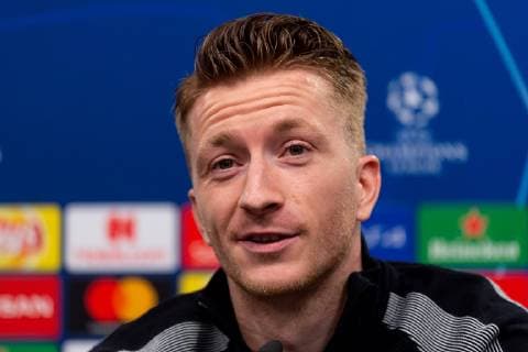 Dortmund, Germany 04.03.2019, UEFA Champions League - 2018 19 Season, Achtelfinale, Borussia Dortmund - Tottenham Hotspur, Training und Pressekonferenz Borussia Dortmund, Marco Reus (BVB) bei der Pressekonferenz ( DeFodi053
