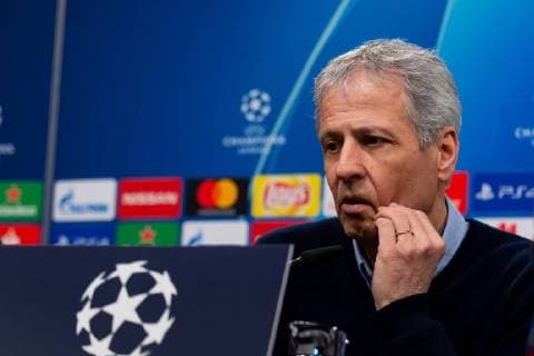 Dortmund, Germany 04.03.2019, UEFA Champions League - 2018 19 Season, Achtelfinale, Borussia Dortmund - Tottenham Hotspur, Training und Pressekonferenz Borussia Dortmund, Trainer Lucien Favre (BVB) bei der Pressekonferenz ( DeFodi053