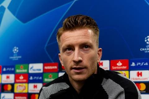 Dortmund, Germany 04.03.2019, UEFA Champions League - 2018 19 Season, Achtelfinale, Borussia Dortmund - Tottenham Hotspur, Training und Pressekonferenz Borussia Dortmund, Marco Reus (BVB) bei der Pressekonferenz ( DeFodi053