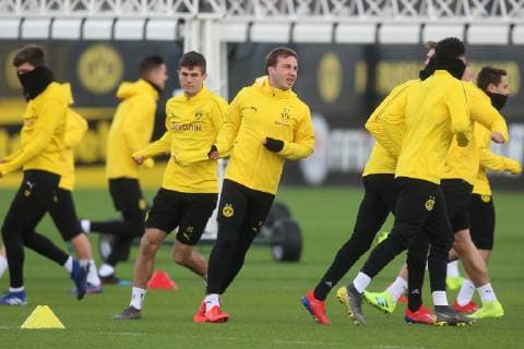 Fußball: 1. Bundesliga, Saison 2018 2019, 04.03.2019 - Abschlusstraining Borussia Dortmund v. l. Christian Pulisic (Borussia Dortmund), Mario Götze (Borussia Dortmund) Copyright: xKirchnerx
