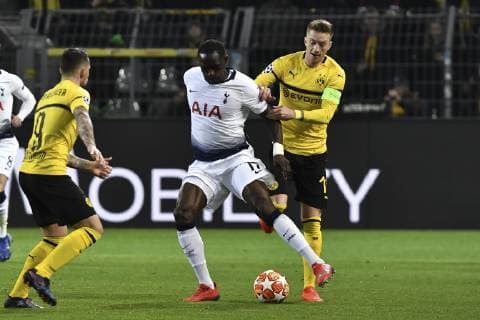 GER, CL, Borussia Dortmund vs Tottenham Hotspur 05.03.2019, Signal Iduna Park, Dortmund, GER, CL, Borussia Dortmund vs Tottenham Hotspur, DFL regulations prohibit any use of photographs as image sequences and or quasi-video im Bild v. li. im Zweikampf Moussa Sissoko ( 17, Tottenham Hotspur) Marco Reus ( 11, Borussia Dortmund)