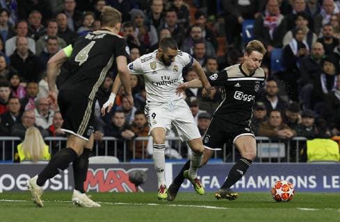 Soccer match between Real Madrid vs Ajax, of the Champions League 2018 2019, held at the Santiago Bernabeu stadium, in Madrid. (Photo: Jose Cuesta 261 Cordon Press). Cordon Press