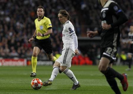 Soccer match between Real Madrid vs Ajax, of the Champions League 2018 2019, held at the Santiago Bernabeu stadium, in Madrid. (Photo: Jose Cuesta 261 Cordon Press). Cordon Press