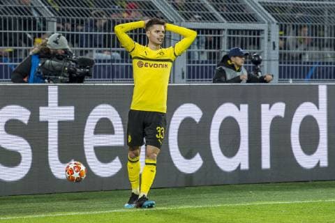 Fußball: UEFA Champions League, CL, Saison 2018 2019, Achtelfinale Rückspiel, Borussia Dortmund - Tottenham Hotspurs in Dortmund (Nordrhein-Westfalen). Dortmunds Julian Weigl ärgert sich. UEFA REGULATIONS PROHIBIT ANY USE OF PHOTOGRAPHS AS IMAGE SEQUENCES AND OR QUASI-VIDEO. Copyright: xKirchner DavidxInderliedx