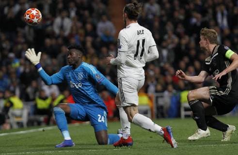 Soccer match between Real Madrid vs Ajax, of the Champions League 2018 2019, held at the Santiago Bernabeu stadium, in Madrid. (Photo: Jose Cuesta 261 Cordon Press). Gareth Bale Cordon Press