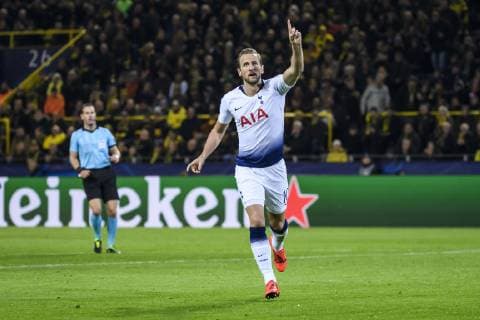 05.03.2019, xkvx, Fussball UEFA Champions League, Borussia Dortmund - Tottenham Hotspur emspor, v.l. Torjubel, Goal celebration, celebrate the goal zum 0:1 durch Harry Kane (Tottenham Hotspur) (DFL DFB REGULATIONS PROHIBIT ANY USE OF PHOTOGRAPHS as IMAGE SEQUENCES and or QUASI-VIDEO) Dortmund