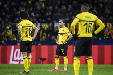 05.03.2019, xkvx, Fussball UEFA Champions League, Borussia Dortmund - Tottenham Hotspur emspor, v.l. Torjubel, Goal celebration, celebrate the goal zum 0:1 durch Harry Kane (Tottenham Hotspur) Mario Goetze (BVB Borussia Dortmund) enttaeuscht, enttaeuscht schauend, dissapointed (DFL DFB REGULATIONS PROHIBIT ANY USE OF PHOTOGRAPHS as IMAGE SEQUENCES and or QUASI-VIDEO) Dortmund