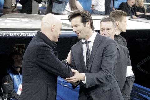 Real Madrid s Vinicius Junior and AFC Ajax s Erik ten Hag during a UEFA Champions League match. Round of 16. Second leg. March, 5,2019.  (2019030502)