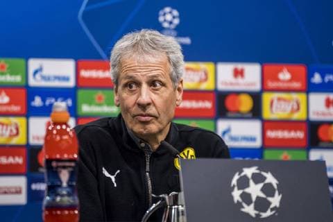 Fußball: UEFA Champions League, CL, Saison 2018 2019, Achtelfinale Rückspiel, Borussia Dortmund - Tottenham Hotspurs in Dortmund (Nordrhein-Westfalen). Dortmunds Trainer Lucien Favre spricht zu den Journalisten. UEFA REGULATIONS PROHIBIT ANY USE OF PHOTOGRAPHS AS IMAGE SEQUENCES AND OR QUASI-VIDEO. Copyright: xKirchner DavidxInderliedx