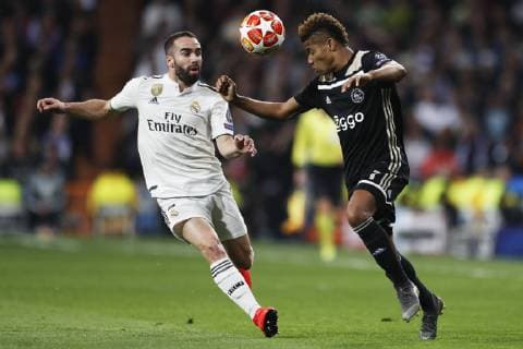 David Neres (Ajax), Dani Carvajal (Real), MARCH 5, 2019 - Football Soccer : UEFA Champions League Round of 16 2nd leg match between Real Madrid 1-4 AFC Ajax at Estadio Santiago Bernabeu in Madrid, Spain. Noxthirdxpartyxsales  (98570649)