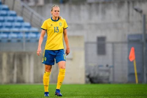 190306 Amanda Ilestedt of Sweden during the Algarve Cup 2019 match between Canada and Sweden on March 6, 2019 in Almancil. Photo: Ludvig Thunman BILDBYRAN kod LT 35616 Copyright: LUDVIGxTHUNMAN BB190306LT053