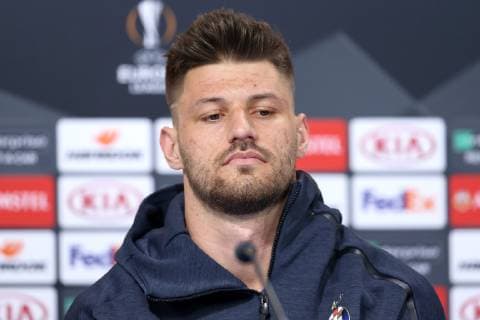 GNK Dinamo press conference PK Pressekonferenz - Zagreb, Croatia 06.03.2019., Maksimir stadium, Zagreb, Croatia - GNK Dinamo press conference before football match of UEFA Europa league, Round of 16, 1st leg with Benfica. Bruno Petkovic  LukaxStanzl PIXSELL