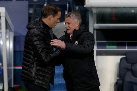 Paris, France, 06.03.2019, UEFA Champions League - 2018 19 Season, Round of 16, 2nd leg, Achtelfinale, Paris Saint-Germain - Manchester United ManU Trainer Thomas Tuchel (PSG) und Trainer Ole Gunnar Solskjaer (MNU) ( DeFodi541