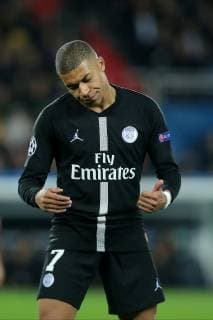 Paris, France, 06.03.2019, UEFA Champions League - 2018 19 Season, Round of 16, 2nd leg, Achtelfinale, Paris Saint-Germain - Manchester United ManU Kylian Mbappe (PSG) gestikuliert, Gestik ( DeFodi541