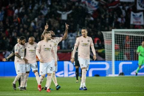 Romelu Lukaku (MAN) celebrates after scoring first goal during Round of 16, second leg of UEFA Champions League match between Paris Saint Germain and Manchester United ManU FC at the Parc des Princes, in Paris on March 6th, 2019.  Copyright: xAurelienxMorissardx