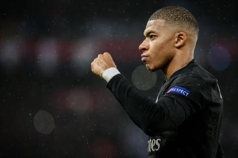 Kylian Mbappe (PSG) scores during Round of 16, second leg of UEFA Champions League match between Paris Saint Germain and Manchester United ManU FC at the Parc des Princes, in Paris on March 6th, 2019.  Copyright: xAurelienxMorissardx