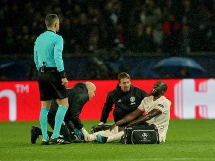 Paris, France, 06.03.2019, UEFA Champions League - 2018 19 Season, Round of 16, 2nd leg, Achtelfinale, Paris Saint-Germain - Manchester United ManU Romelu Lukaku (MNU) am Boden ( DeFodi541