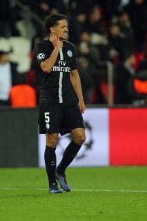 Paris, France, 06.03.2019, UEFA Champions League - 2018 19 Season, Round of 16, 2nd leg, Achtelfinale, Paris Saint-Germain - Manchester United ManU Marquinhos (PSG) enttaeuscht ( DeFodi541