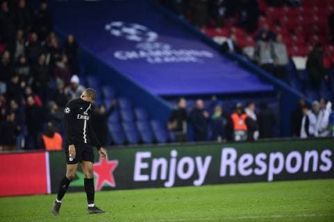 deception des joueurs du PSG MBAPPE Kylian (PSG) FOOTBALL : PSG vs Manchester Utd - UEFA Champions league - Paris - 06 03 2019 JBAutissier Panoramic 