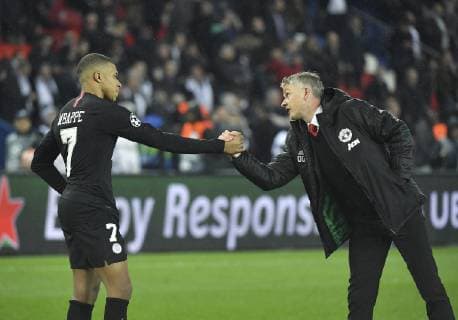 Deception de MBappe avec Ole Gunnar Solskjaer FOOTBALL : Paris Saint Germain vs Manchester United ManU Ligue des Champions - 06 03 2019 MAO Panoramic 